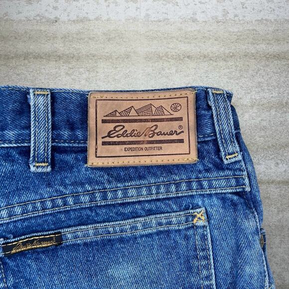 Vintage 90s Eddie Bauer Jeans 40x28 Regular Straight Leg Fit Dark Wash - Picture 4 of 6